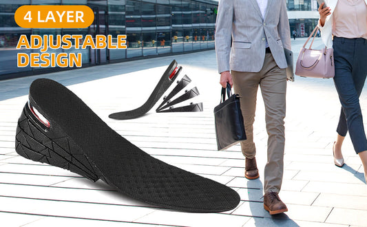 Adjustable and Invisible Height-Increasing Insoles | Multi-Layer Air Cushion Heel Lifts